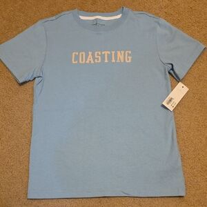 Janie and Jack Blue Shirt with White 'Coasting'